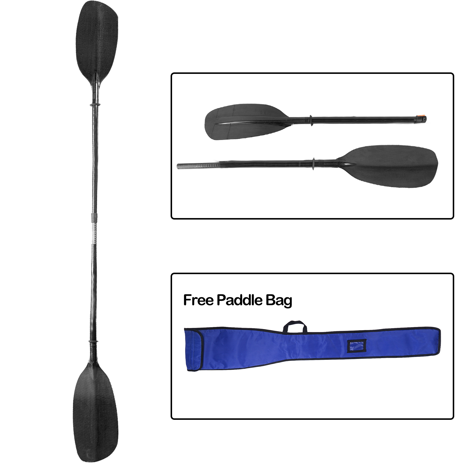 Kayak Paddle Carbon - 815g Carbon Whitewater Paddle Straight Shaft